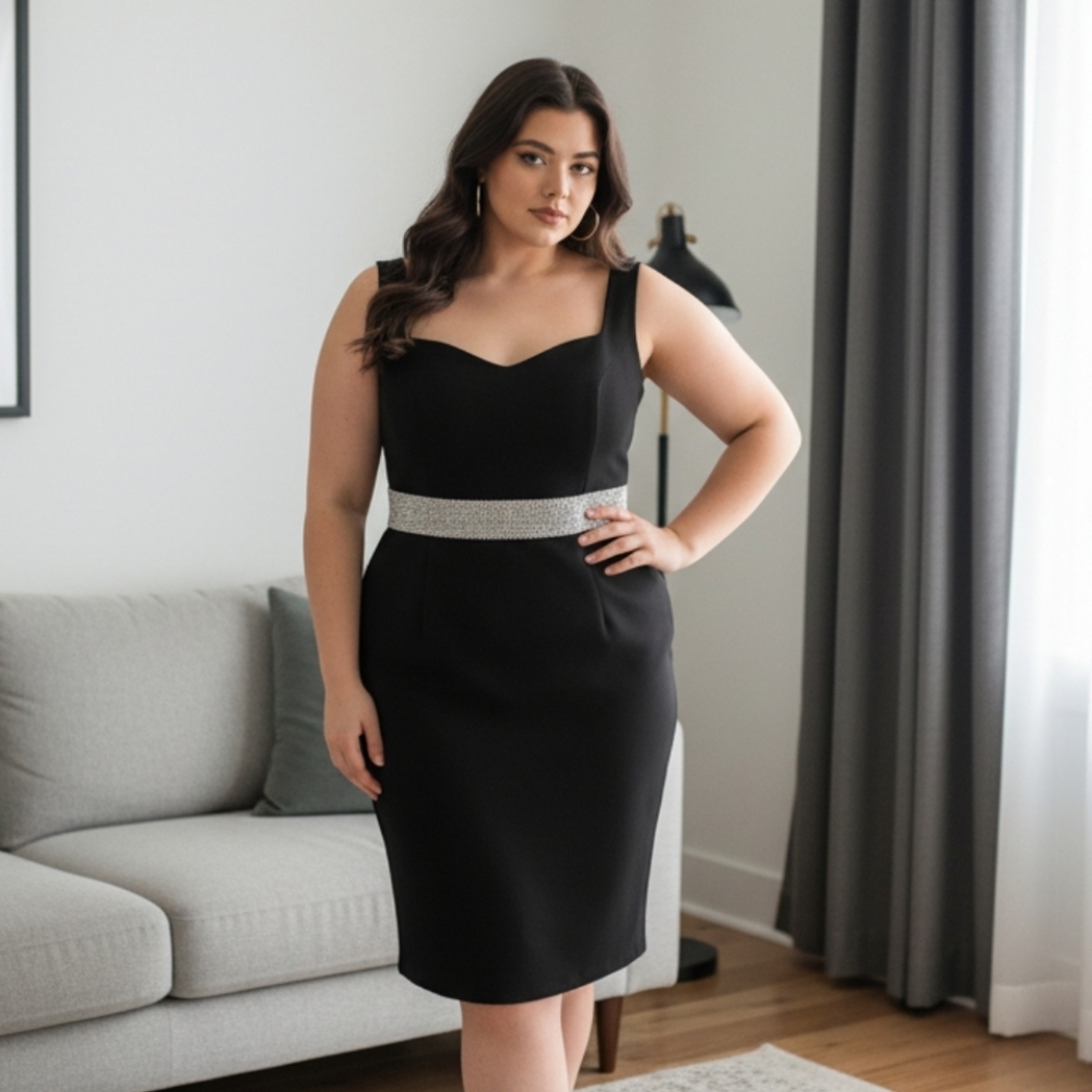 Charlotte Russe Mini Black Dress with sequin band